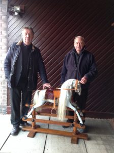 Owner collecting the Roslin restoration horse.